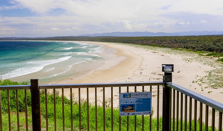Coastsnap station at Broulee, overlooking Bengello Beach, north of Moruya and close to Broulee Island Nature Reserve. Photo: Larry Paice &copy; DPIE