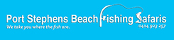 Port Stephens Beach Fishing Safaris logo. Photo credit: Port Stephens Beach Fishing Safaris © Port Stephens Beach Fishing Safaris