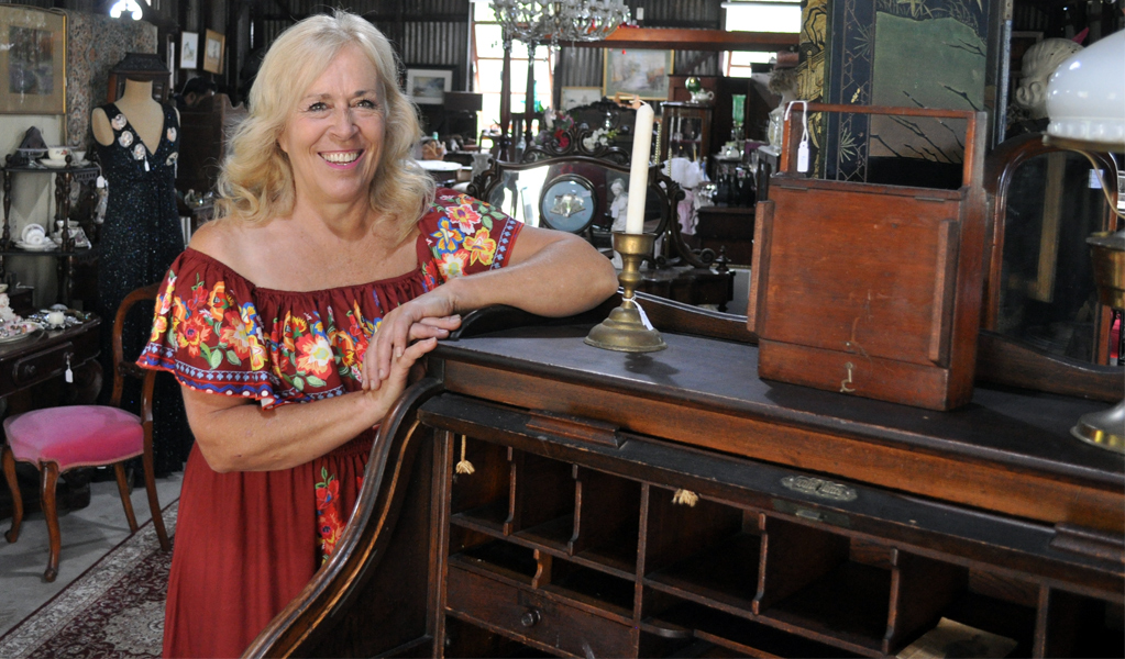 The proprietor of the antique shop in historic Corneys Garage at Hartley Historic Site near Lithgow. Credit: Cherylin Collier, &copy; Cherylin Collier