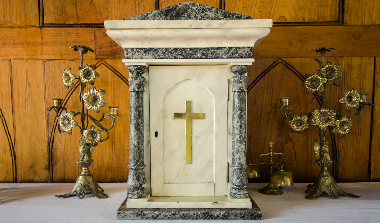 St Bernards Church pulpit, Hartley Historic Site. Photo: John Spencer