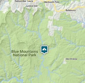 Map of Kedumba campground location in Blue Mountains National Park. Image: OEH