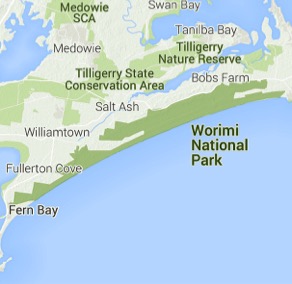 Map of Worimi National Park