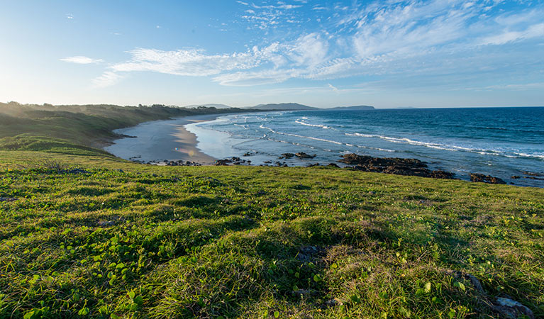 Views along the beach from Racecourse campground, Goolawah National Park. Photo: John Spencer